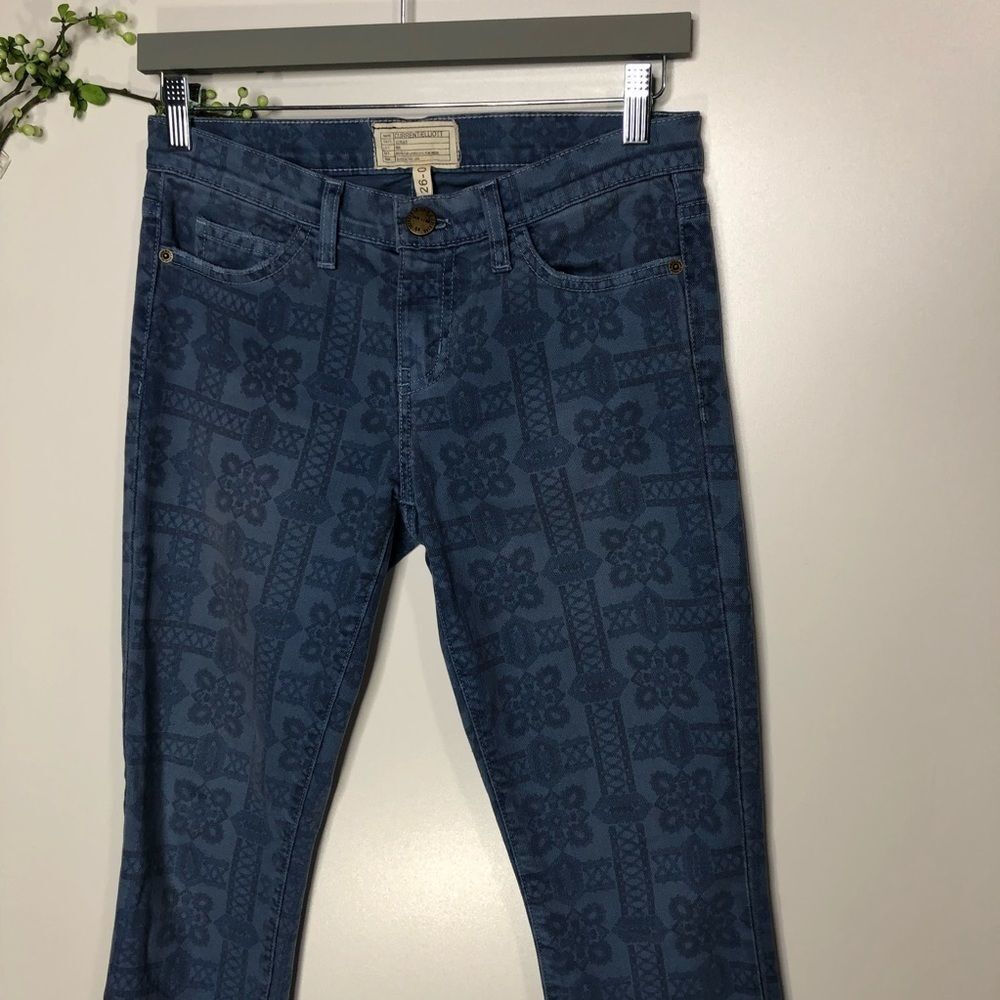 Current Elliot The Stiletto Navy Bandana Jeans - Picture 4 of 12